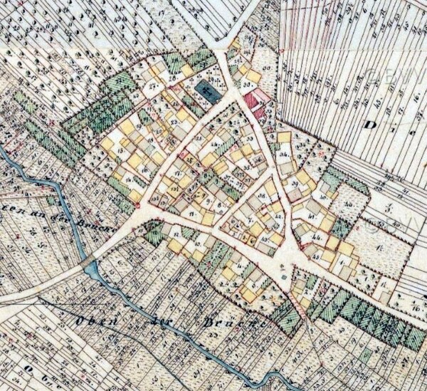 Ausschnitt aus der Uraufnahme von 1840